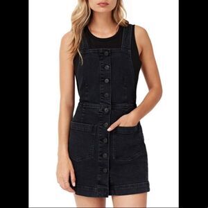 3X1 NYC Rose Overall Dress in Black Denim Dress M
